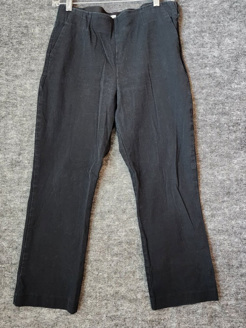 GAP Black Crop Flare Pants Size 10 High Rise Side Zip Workwear Stretch Ankle